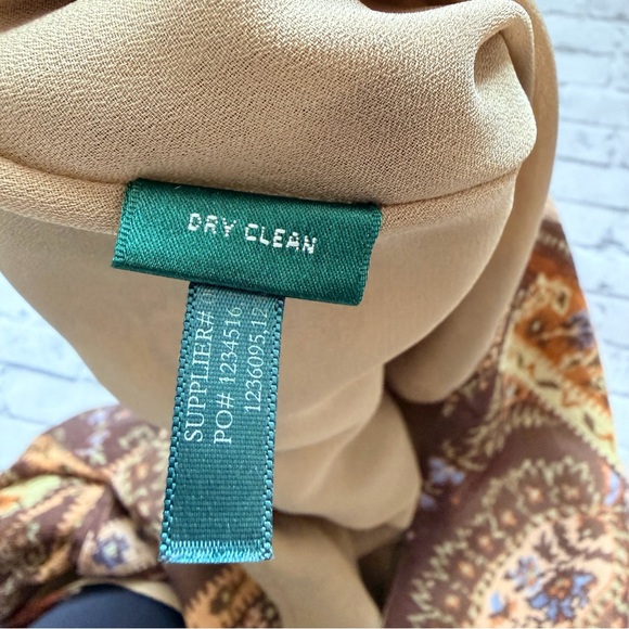 Ralph Lauren Y2K Silk Brown Paisley A-Line Skirt - Picture 7 of 10